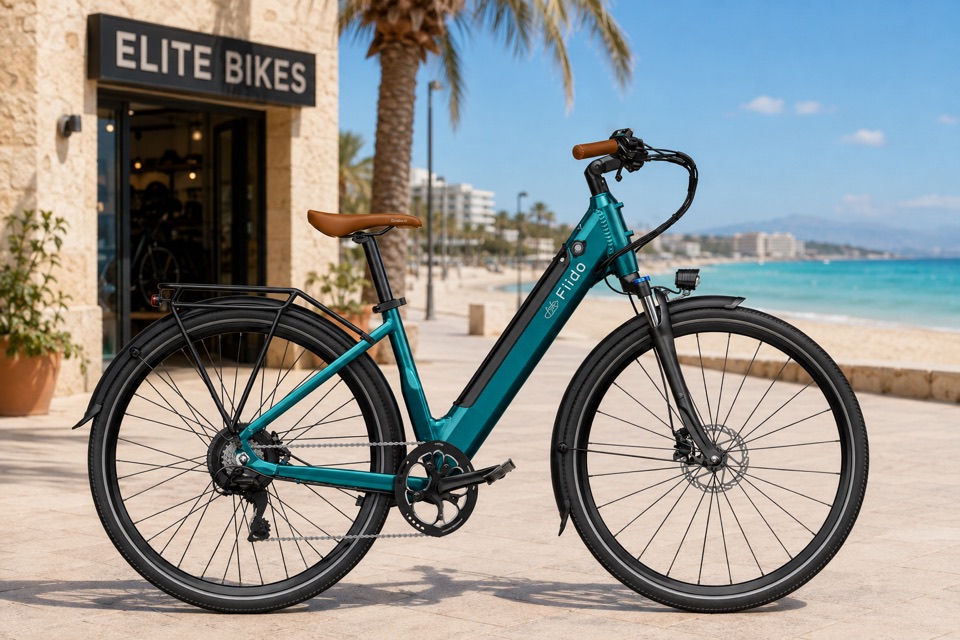 Electric City Bike for rent in Jávea – Fiido e-bike with rack and lights